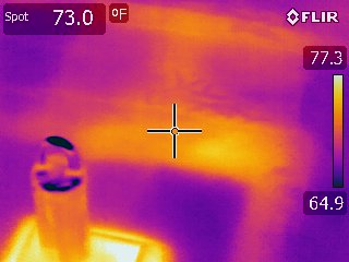 Infrared thermography scan revealing moisture intrusion in Florida building envelope